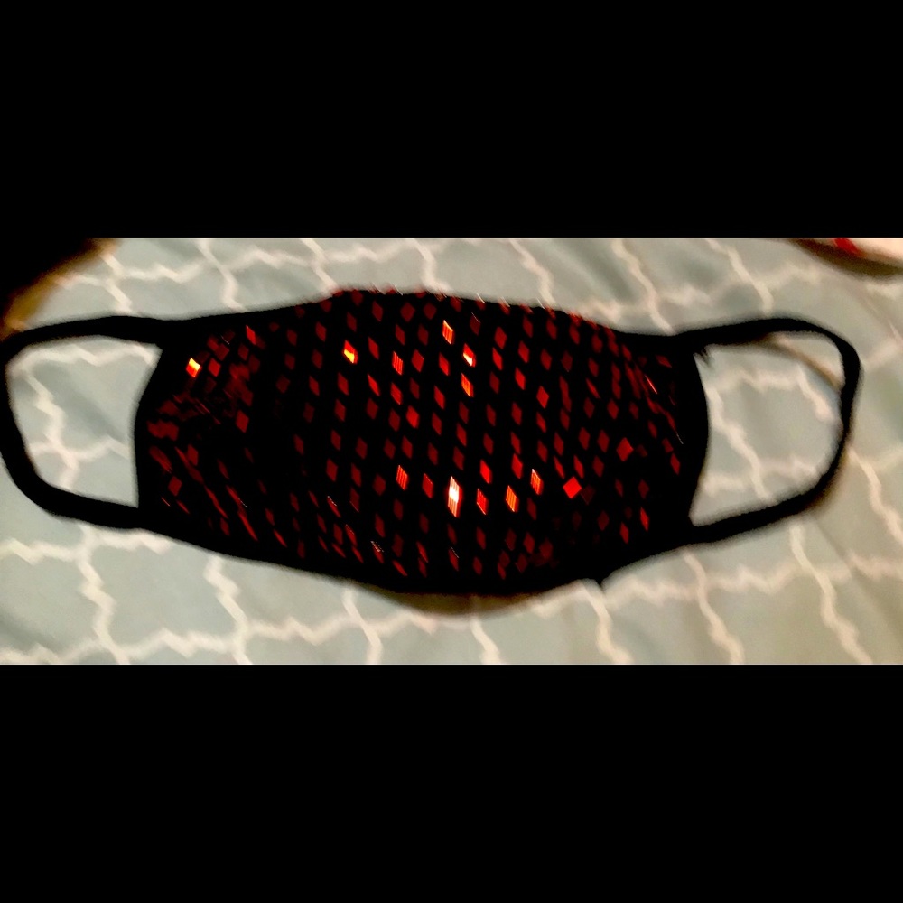 red beaded mask